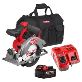 Milwaukee M12FCS442-0 12V Fuel Brushless 140mm Circular Saw with 1 x 5.0Ah Battery Charger & Bag