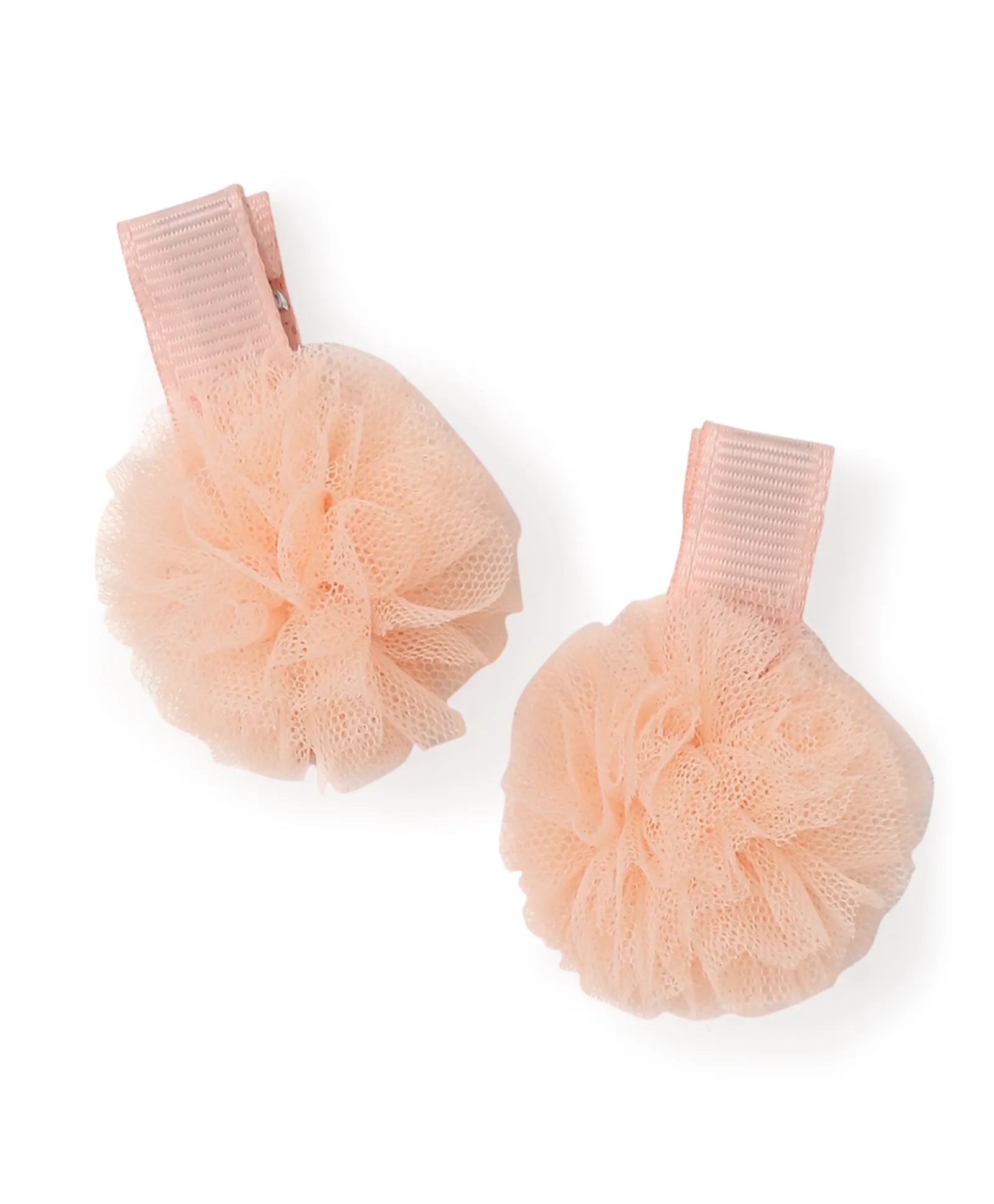 Mini Pom Pom Alligator Clip Set - Peach