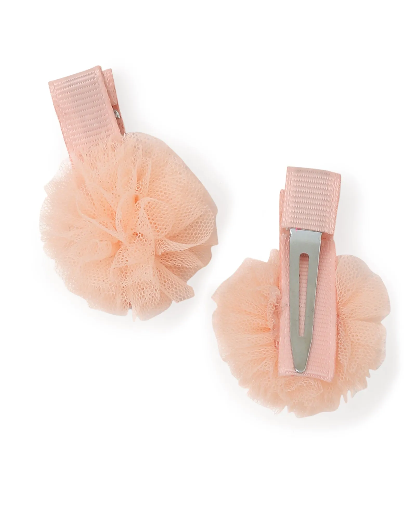 Mini Pom Pom Alligator Clip Set - Peach