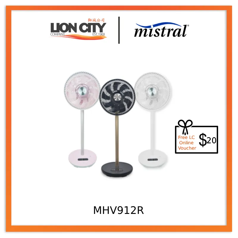 Mistral 12" High Velocity Stand Fan with Remote Control MHV912R