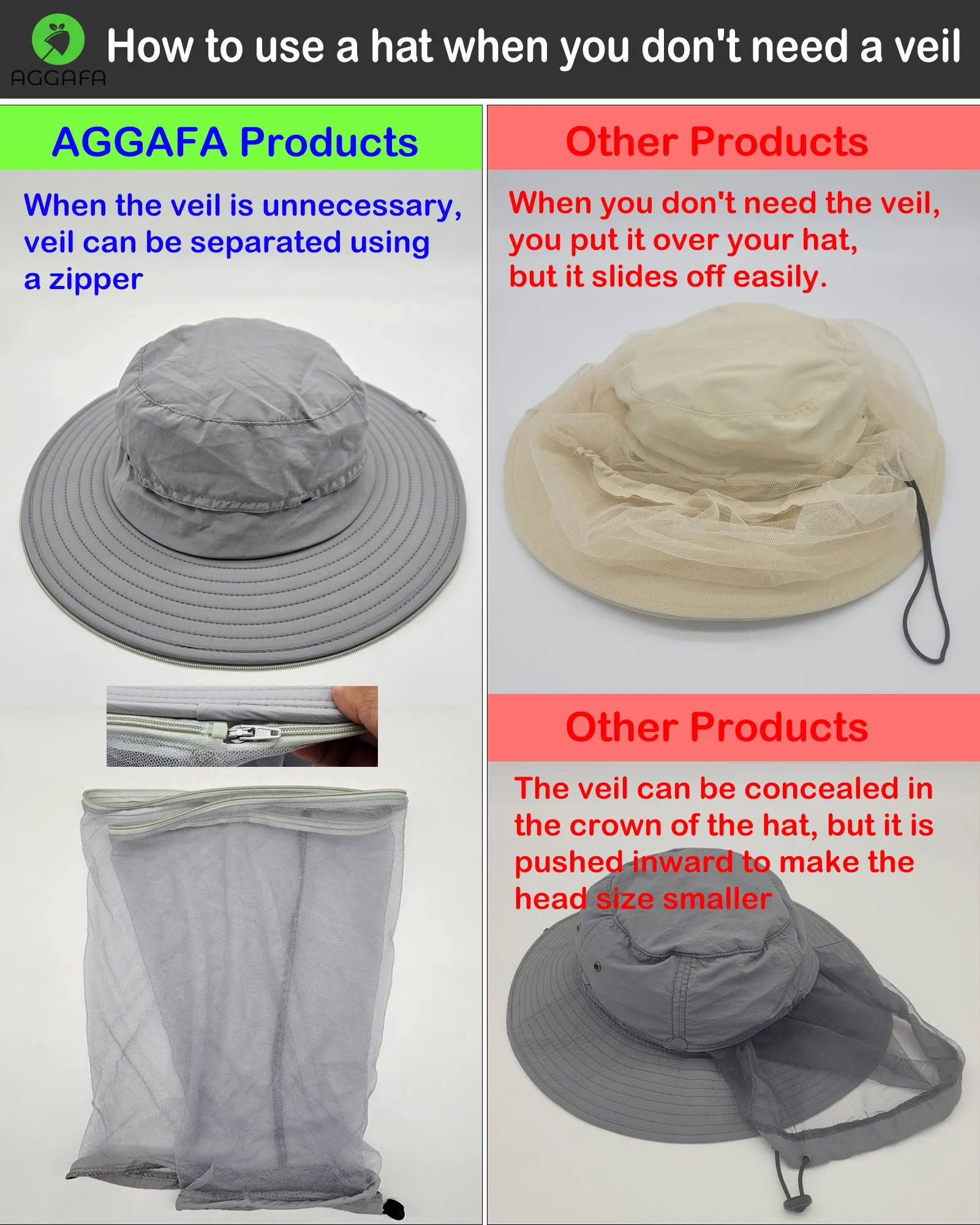 Mosquito hat (Light grey) and Mosquito sleeve (Large)