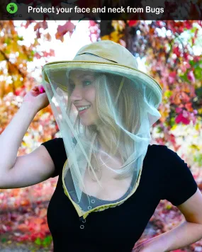 Mosquito head net hat [Beige color]