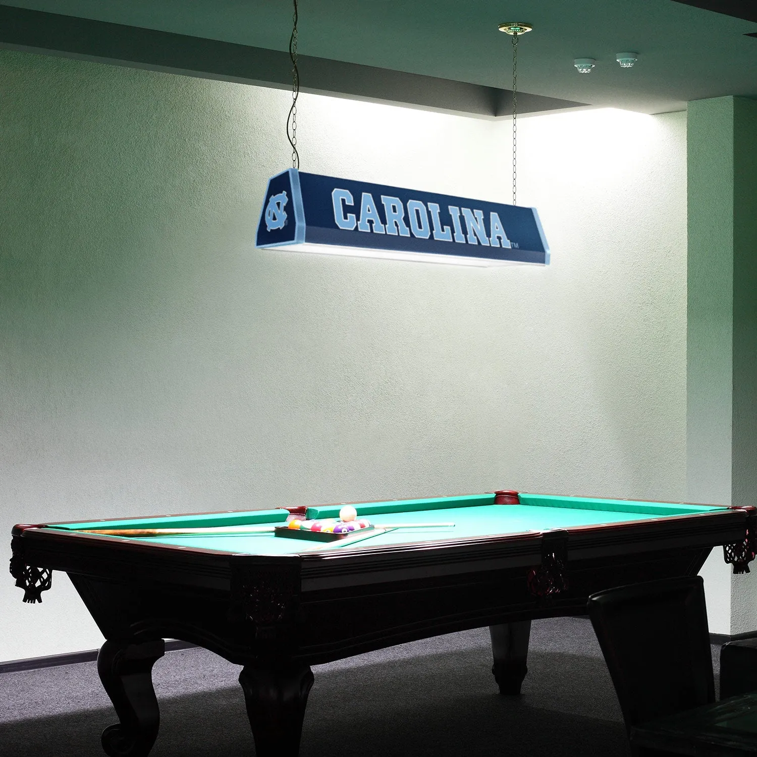 North Carolina Tar Heels: Standard Pool Table Light Navy / NC Cap