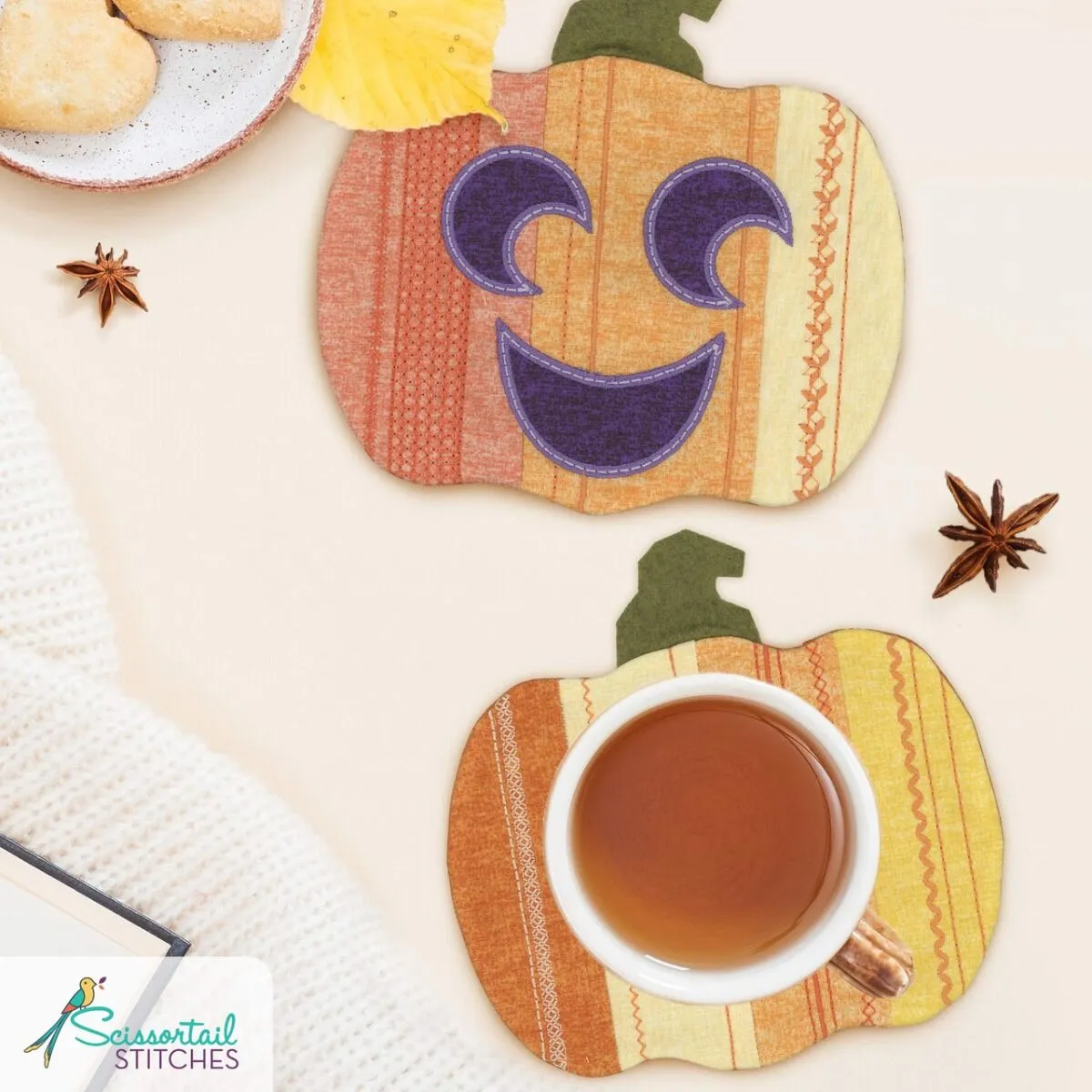 OESD Pumpkin Patch Mug Rugs Embroidery Collection