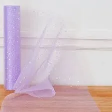 Organza Sheet - Lilac With SIlver spots