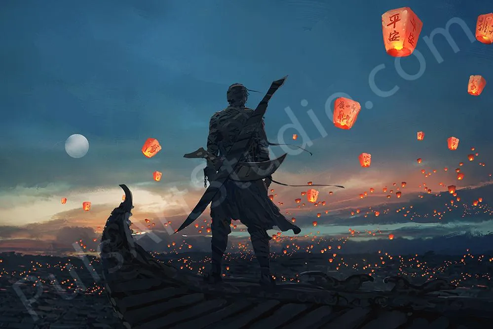 Original | "Sky Lanterns" (Warrior), Poster