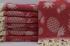 Pineapple Red 100% Cotton Towel