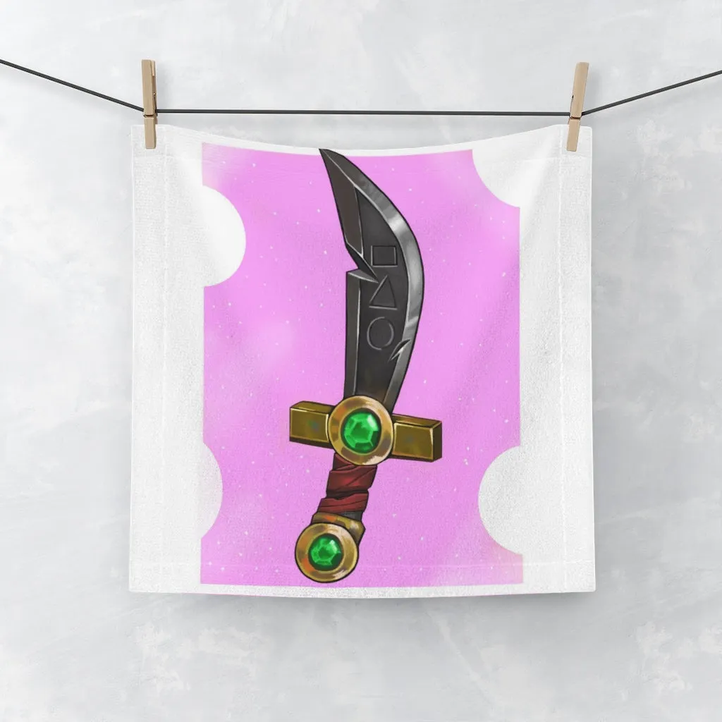 Pink Ribbon Sword Face Towel