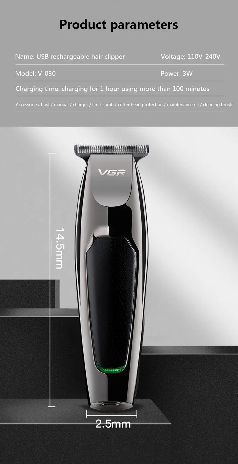 Professional Waterproof Hair Trimmer Beard Body Face Nose Hair Electric/ USB Hair Clipper