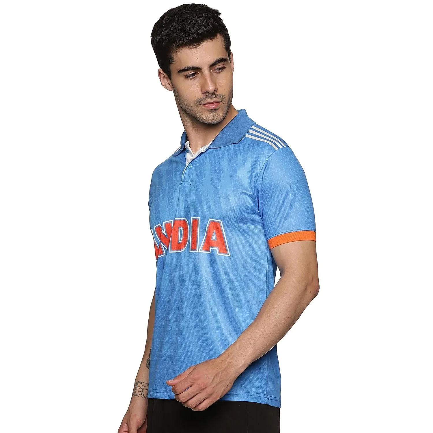 Prokick Indian Cricket Fan Jersey Polo Neck T-Shirt