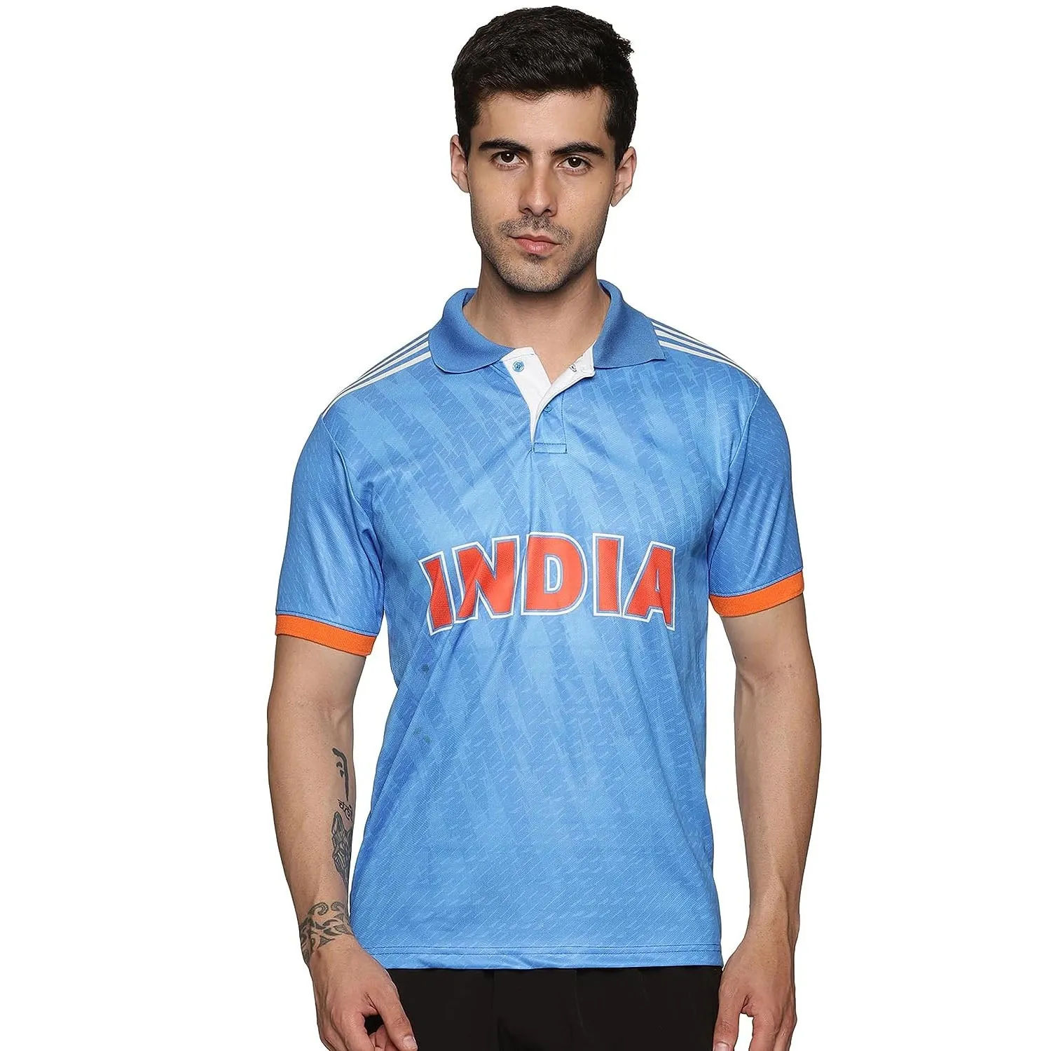 Prokick Indian Cricket Fan Jersey Polo Neck T-Shirt