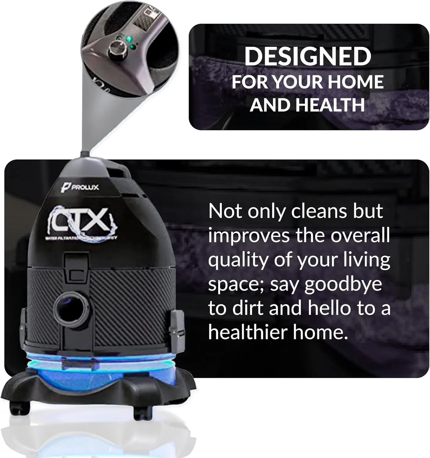 Prolux CTX PET Water Filtration Bagless Canister Vacuum Cleaner