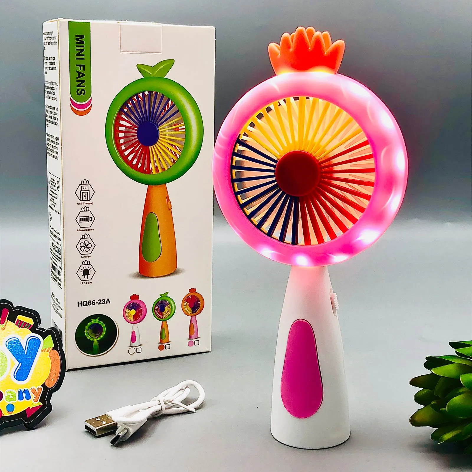 Rechargeable & Portable LED Lighting Mini Fan