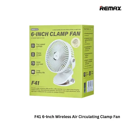 REMAX F41 6-Inch Wireless Air Circulating Clamp Fan