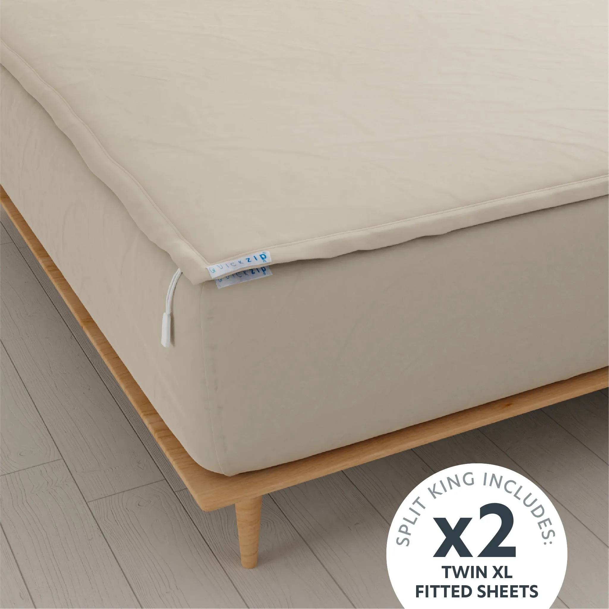 Sateen Fitted Sheet (Base   Zip Sheet ) - Split King