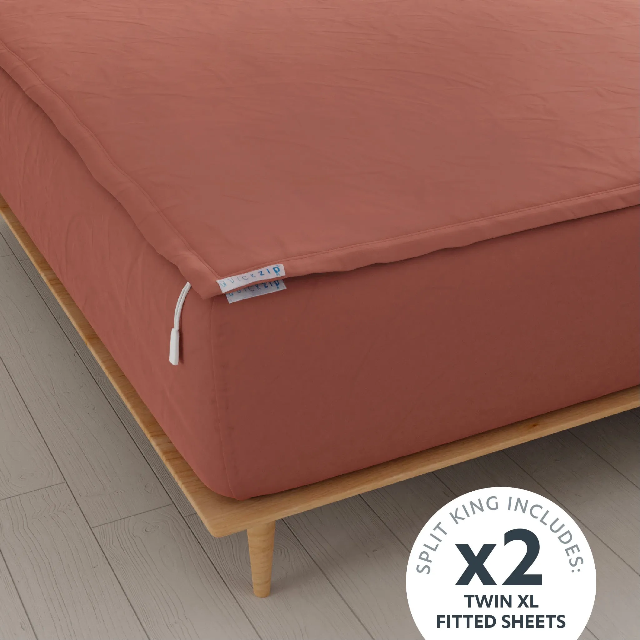 Sateen Fitted Sheet (Base   Zip Sheet ) - Split King