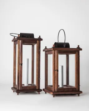 Set of Walnut Exterior "Table Lanterns"