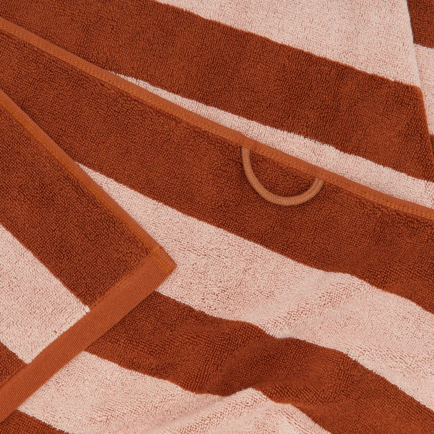 Simple Striped Terry Towel - Blush/Terracotta