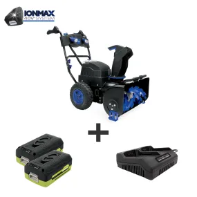 Snow Joe iON8024-XRP 80-Volt iONMAX Cordless Two Stage Snow Blower Kit | 24-Inch | 4-Speed | Headlights | W/ 2 x 6.0-Ah Batteries and Charger