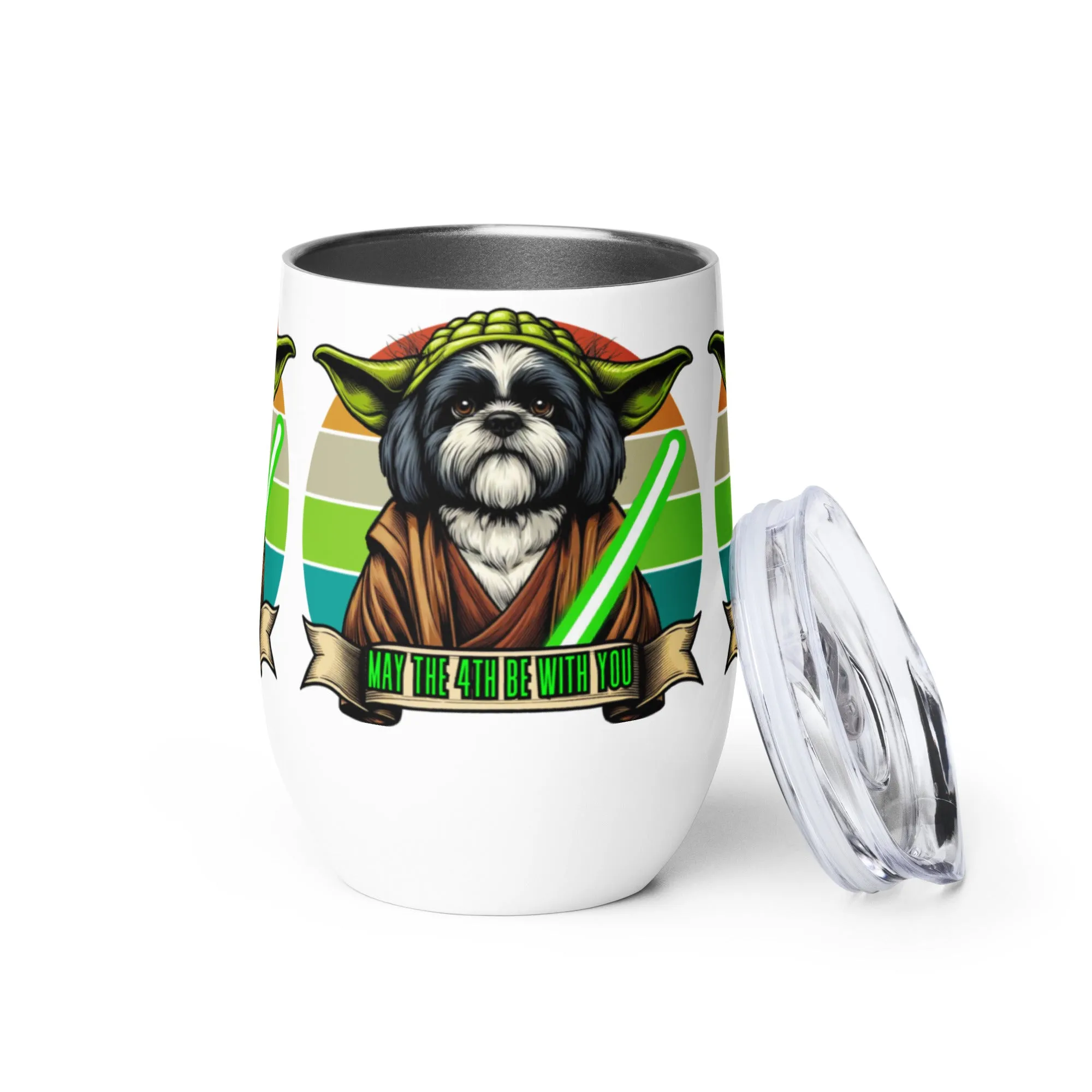 Star Wars Day, May The 4th Be with You, Yoda, Shih Tzu, Shih Tzu Dog, Shih Tzu Gift , Wine tumbler