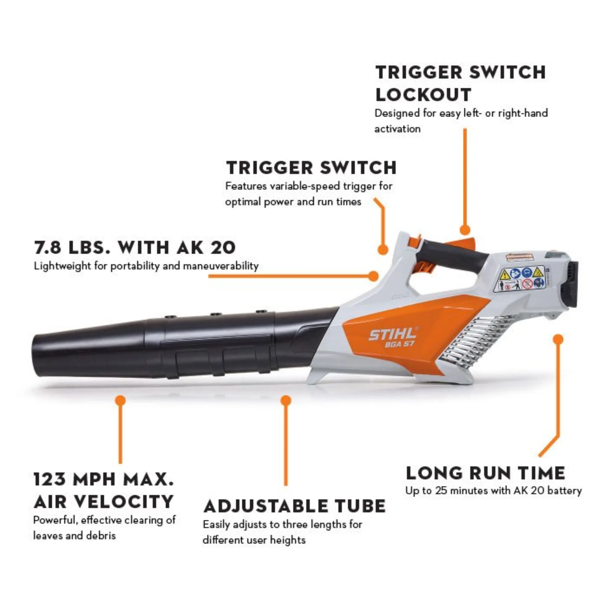 STIHL BGA 57 Battery Powered Handheld Blower w/ Battery and Charger