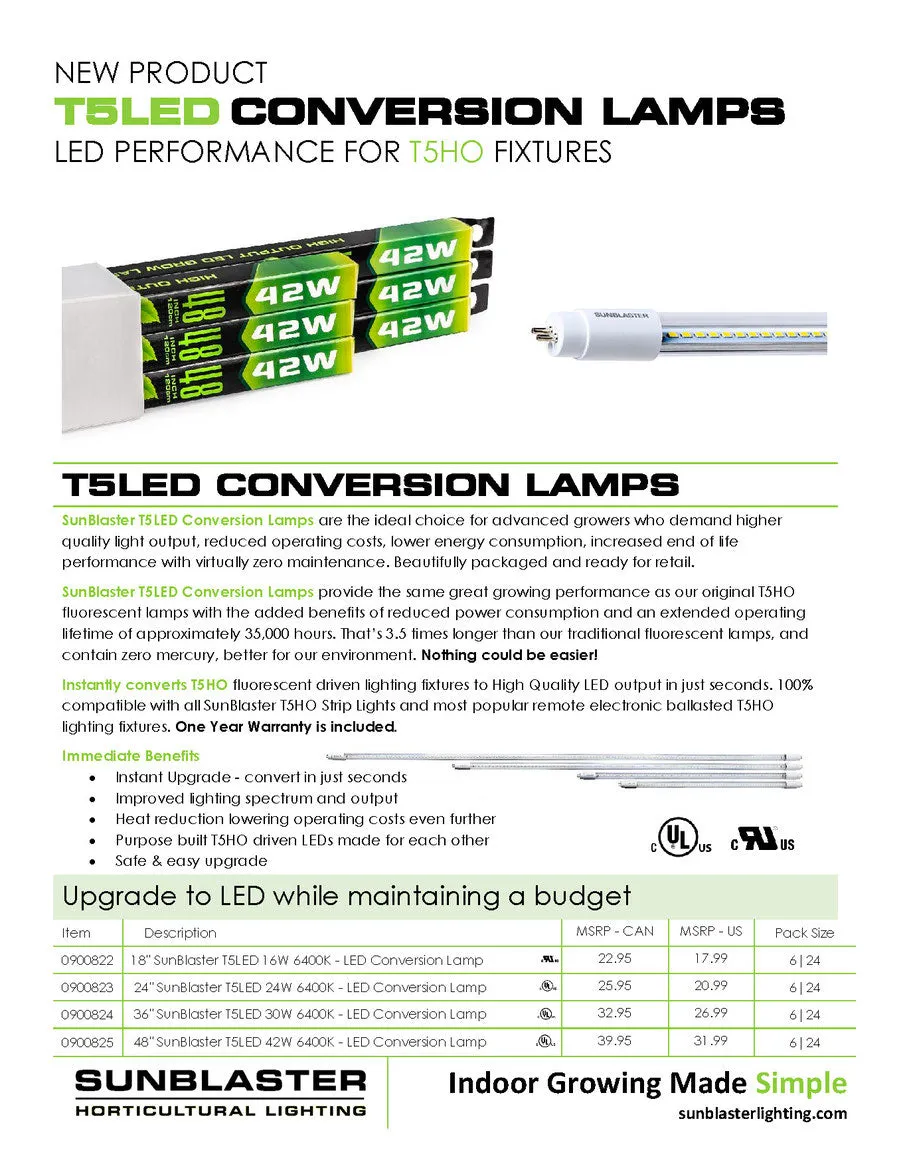 SunBlaster T5 LED Conversion Lamp