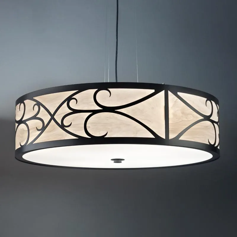 Tambour 13224-30-SFM Indoor/Outdoor Semi Flush Mount Pendant By Ultralights Lighting