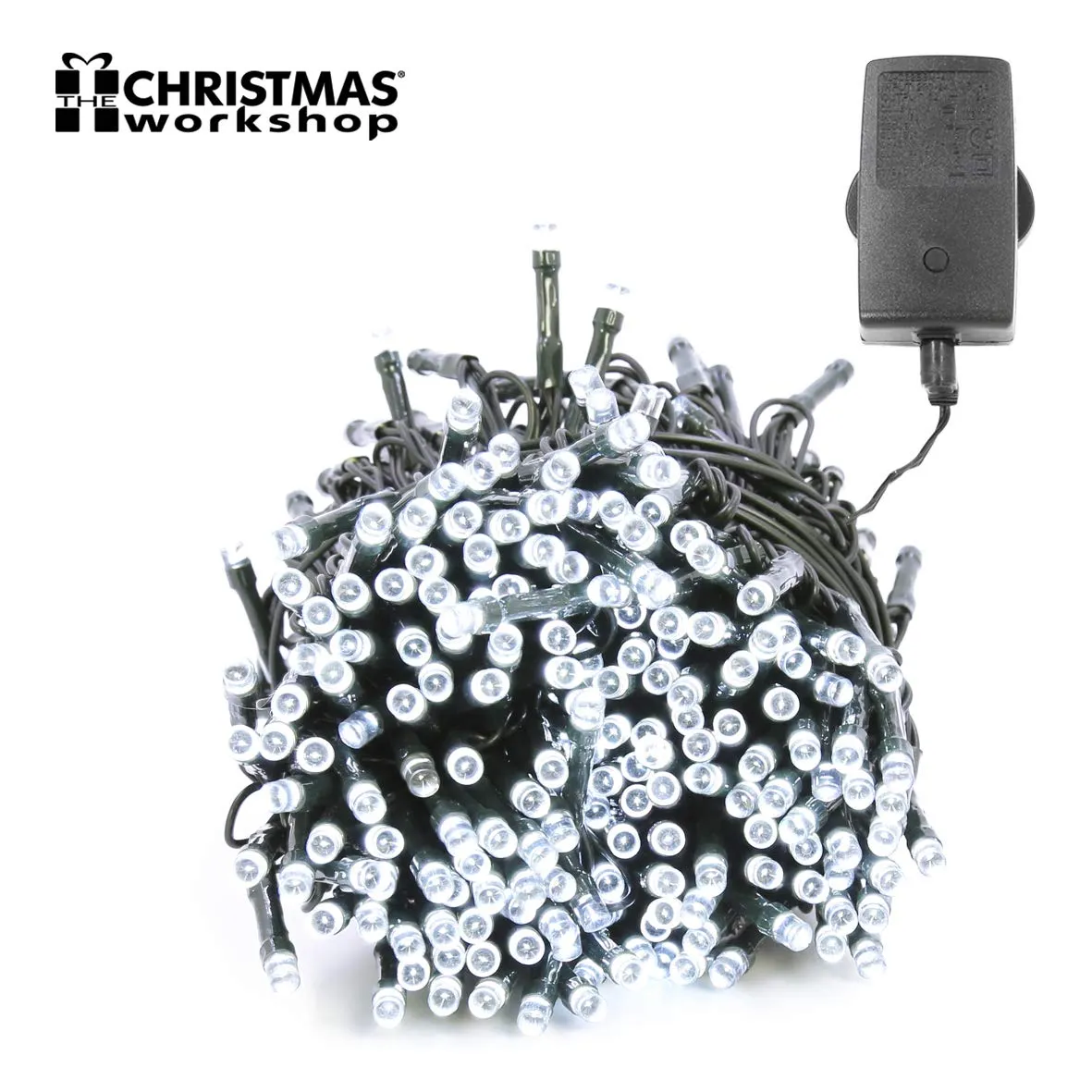 The Christmas Workshop 77470 200 Bright White LED Chaser Christmas Lights / Indoor or Outdoor Fairy Lights / 13.9 Metres / 8 Light Modes / Great For Christmas, Weddings & Gardens