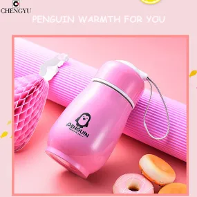 Thermoses Cup Solid pink blue penguin Double Wall Stainless Drinkware thermos tumbler mug Lady Travel termos Vacuum flask bottle