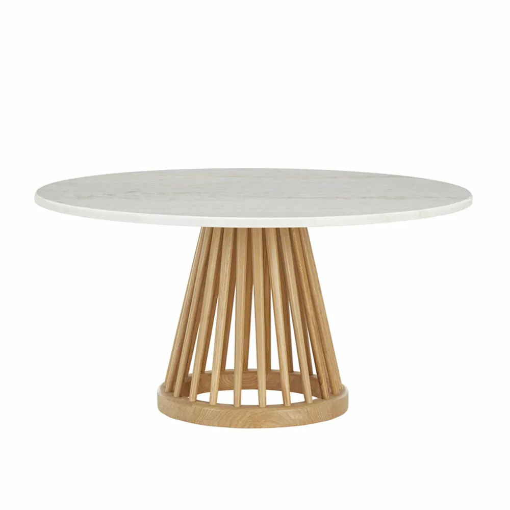 tom dixon | fan coffee table | natural base   white marble