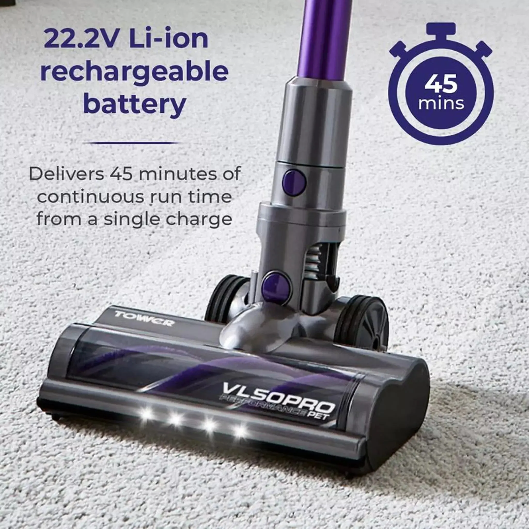 Tower VL50 Pro Performance Pet 22.2V Cordless 3 in 1 Vac