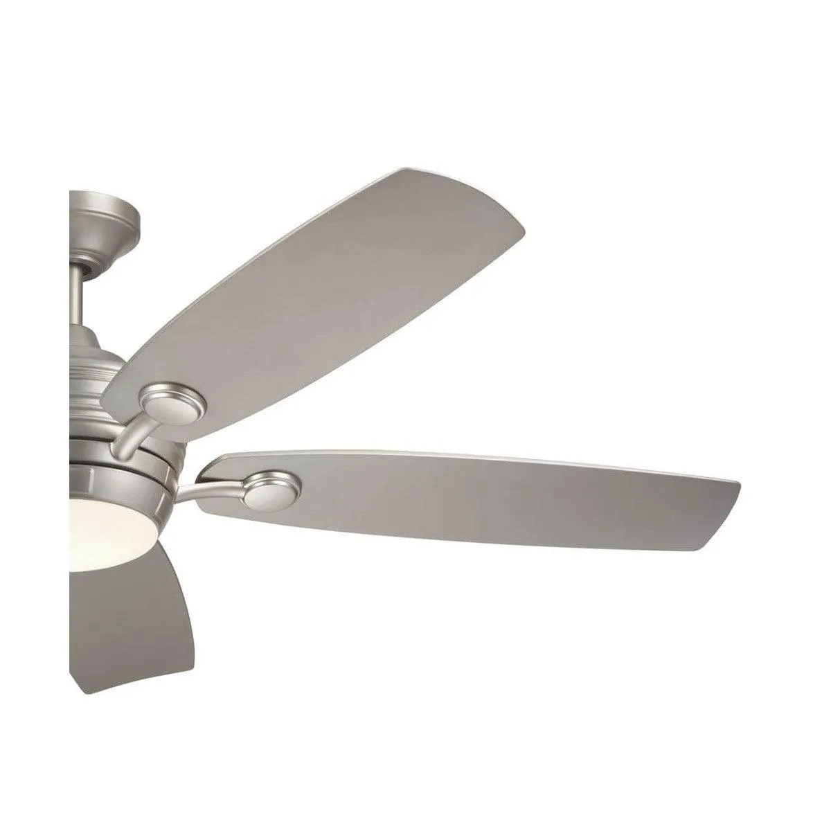 Tranquil 56 Inch Brushed Nickel LED Damp Rated Ceiling Fan with Remote