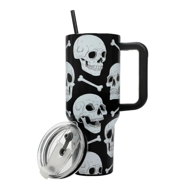 Tumbler - Stainless Steel Tumbler Skulls - 40oz