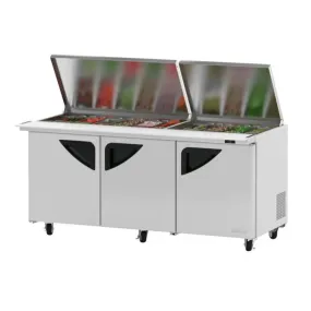 Turbo Air TST-72SD-30-N-FL 72-5/8" Super Deluxe Sandwich/Salad Mega Top Unit, 23 cu. Ft., 115/60/1