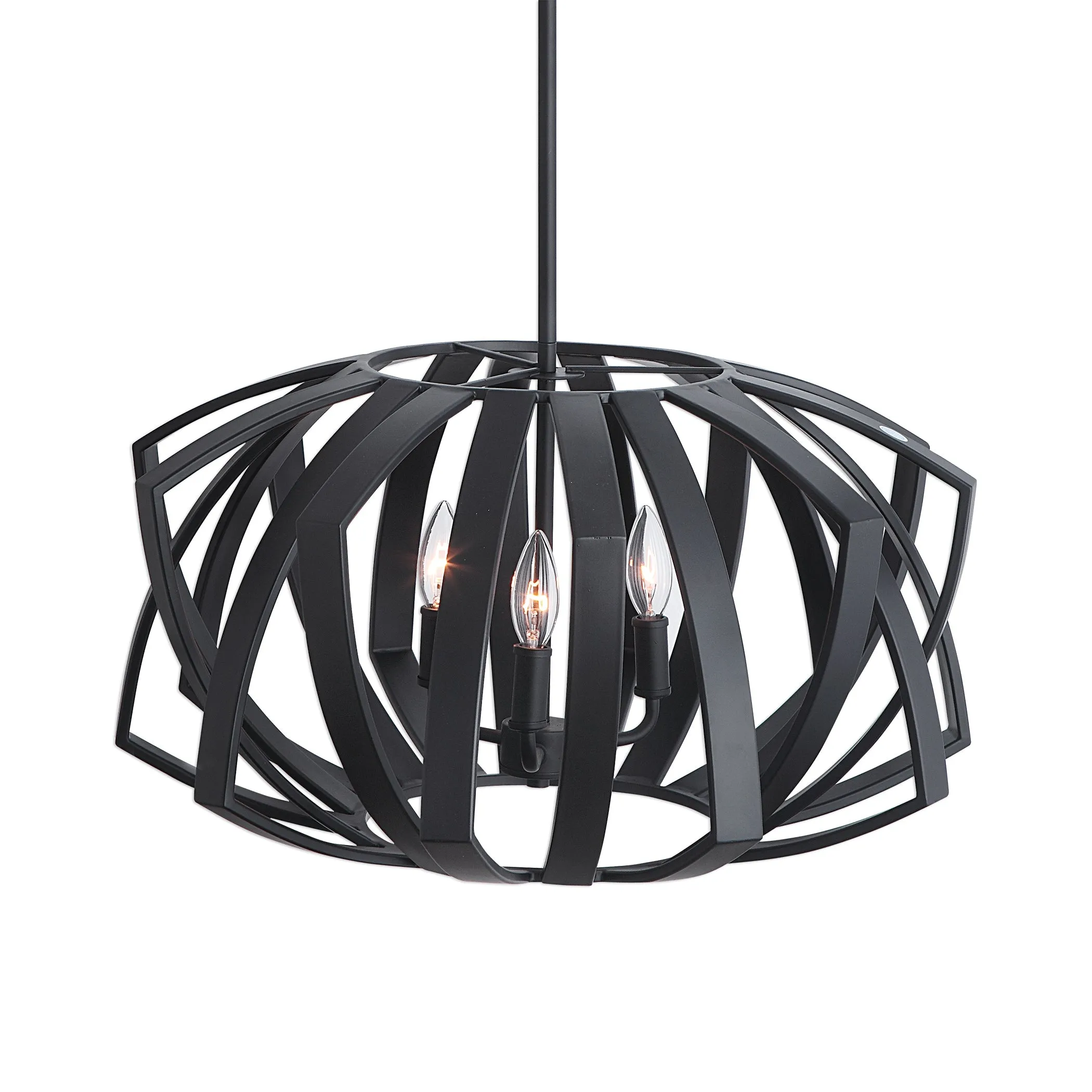 Uttermost Thales Black Geometric 3 Light Pendant