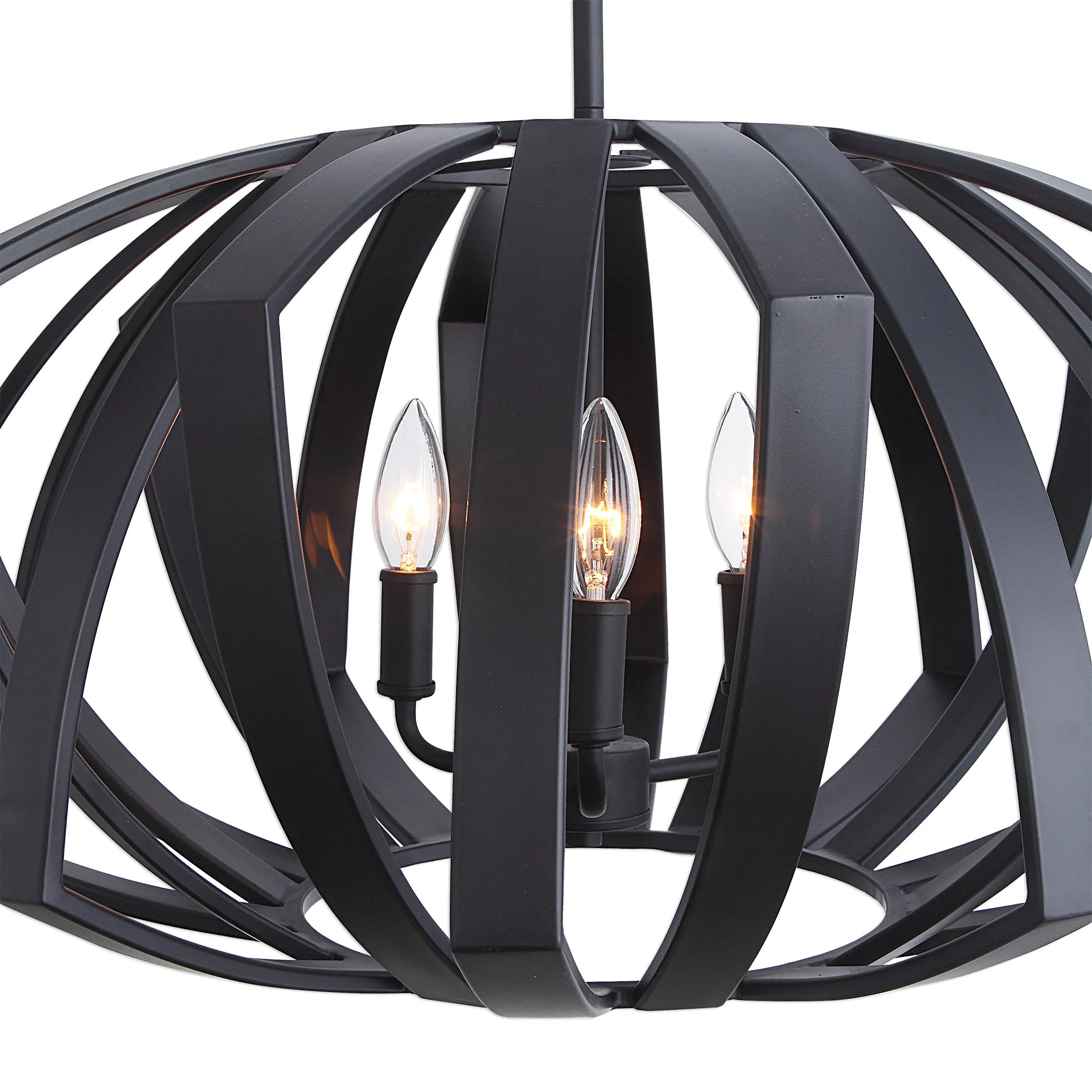 Uttermost Thales Black Geometric 3 Light Pendant