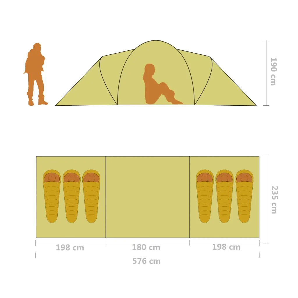 vidaXL Camping Tent 6 Persons Blue and Yellow