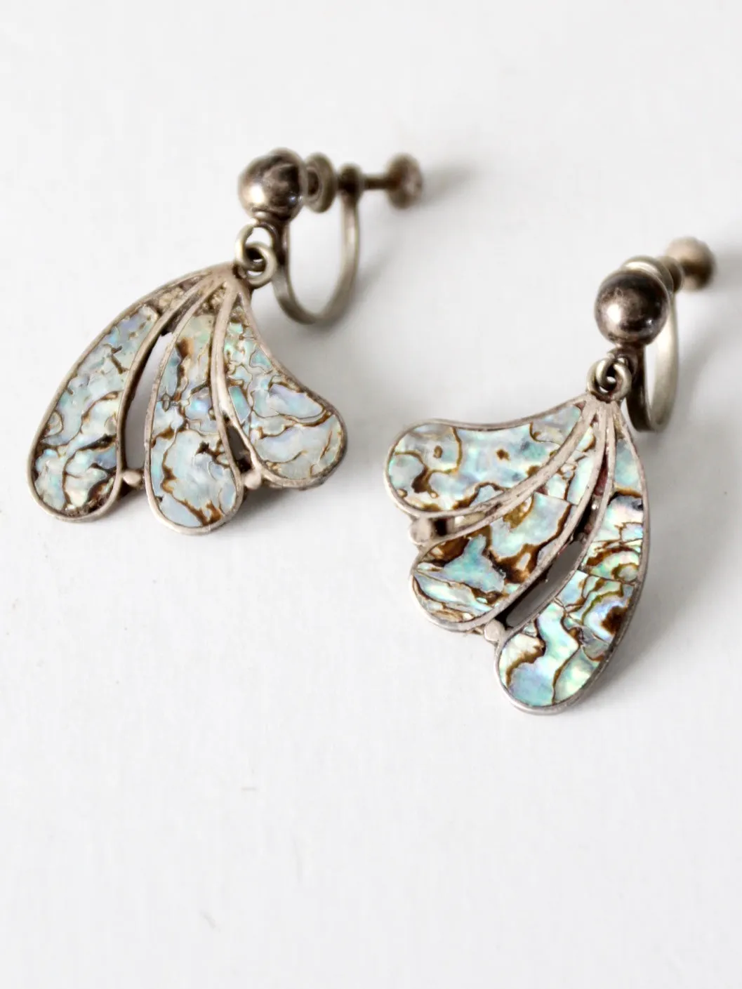 vintage abalone shell earrings