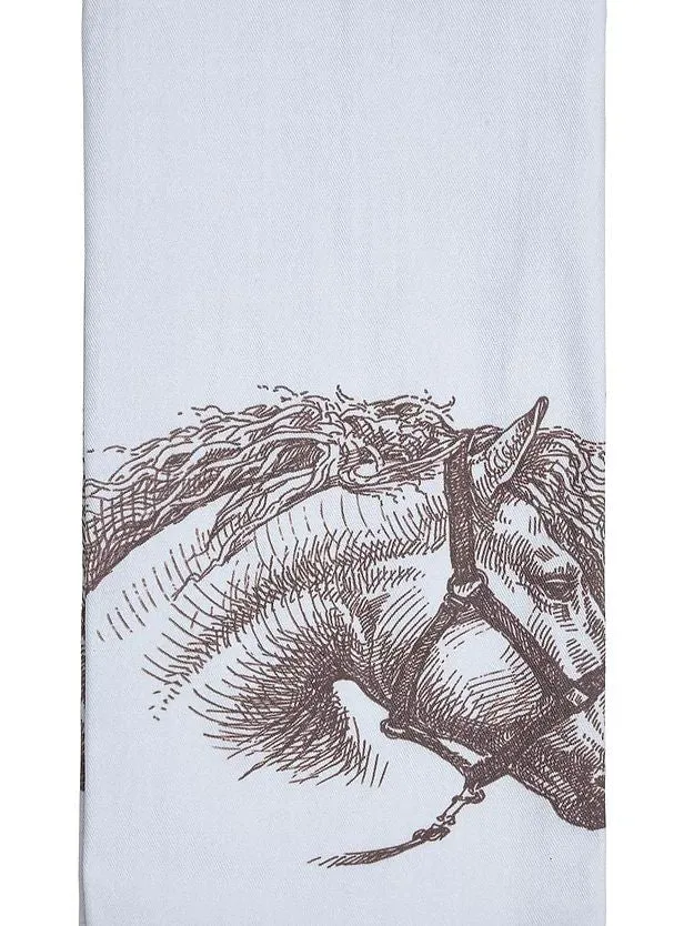 Vintage Horse Head Flour Sack Kitchen Towel, 100% Cotton