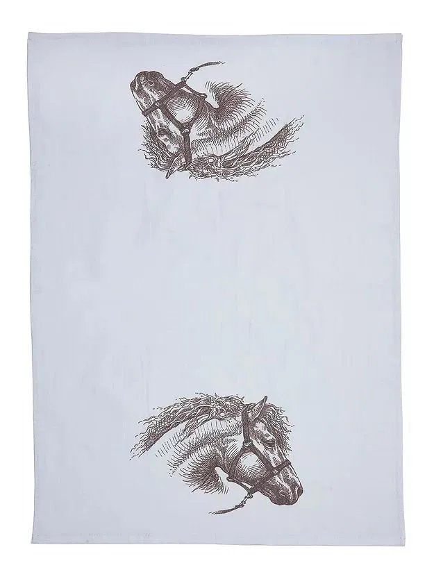 Vintage Horse Head Flour Sack Kitchen Towel, 100% Cotton