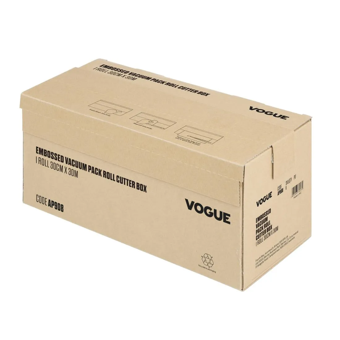 Vogue Vacuum Pack Roll with Cutter Box (Embossed) 300mm width