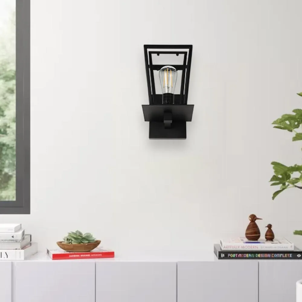 Wall Sconce Fixture, UL Listed for Damp Location, E26 Socket Wall Lamp, Matte Black Finish, Hallway Light Fixtures