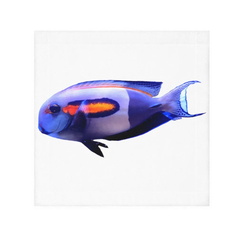 White and Blue Striped Fish Face Towel