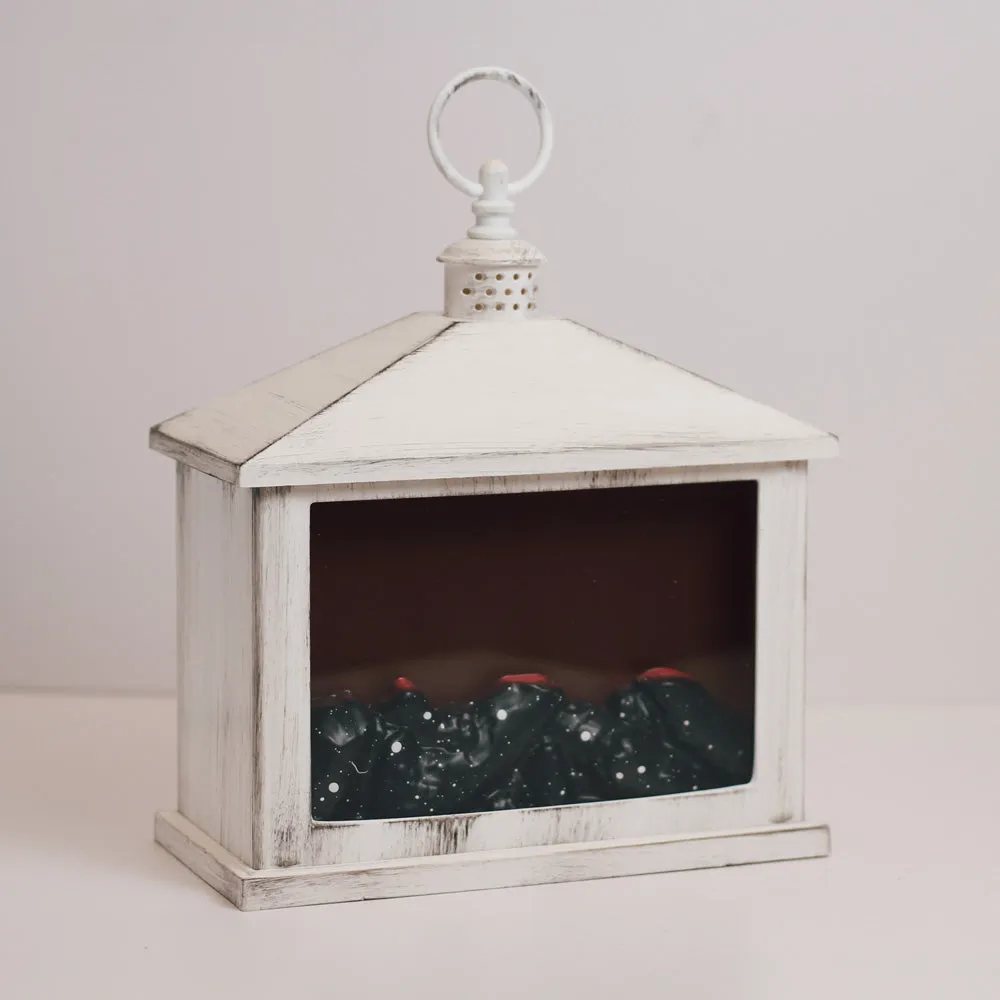 White - Fireplace Lantern Flameless