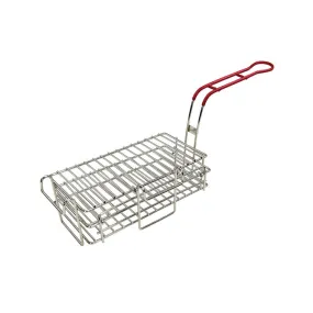 Winco FB-03 Chimichanga/Burrito Fry Basket with Red Plastic Handle