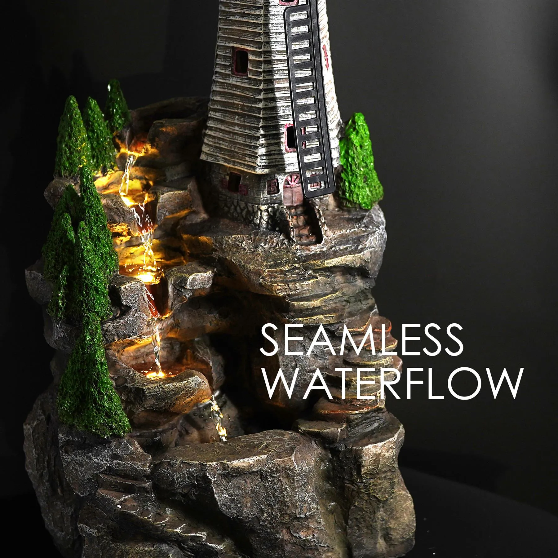 Windmill Water Feature Outdoor With LED